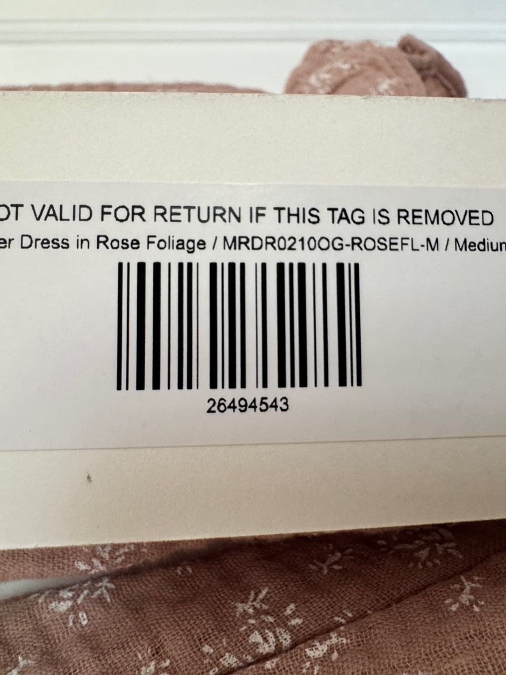 NWT, Worth Collective 100% Cotton Dress, M, Rose Foliage - Picture 17 of 17